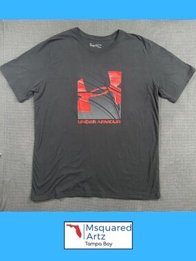 Under Armour HeatGear Graphic Tee Mens XXL Black Athletic Shirt